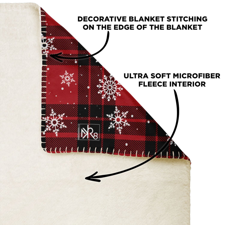 NKR8 Premium Snowflake Plaid Blanket